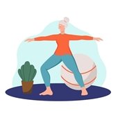 Clipart older woman doing yoga