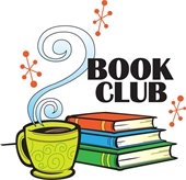 Book club clipart with books and coffee