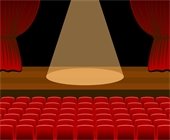 Stage with red curtain clipart