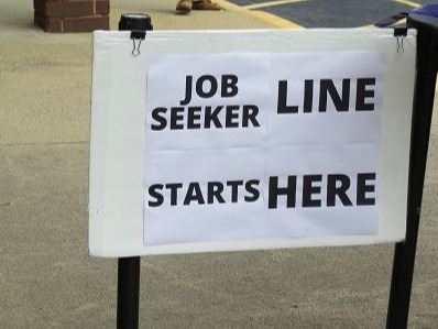 Sign from job fair
