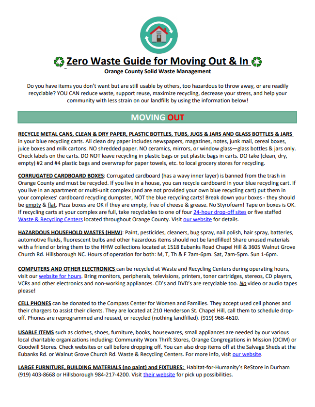 Zero Waste Move Out/In Document
