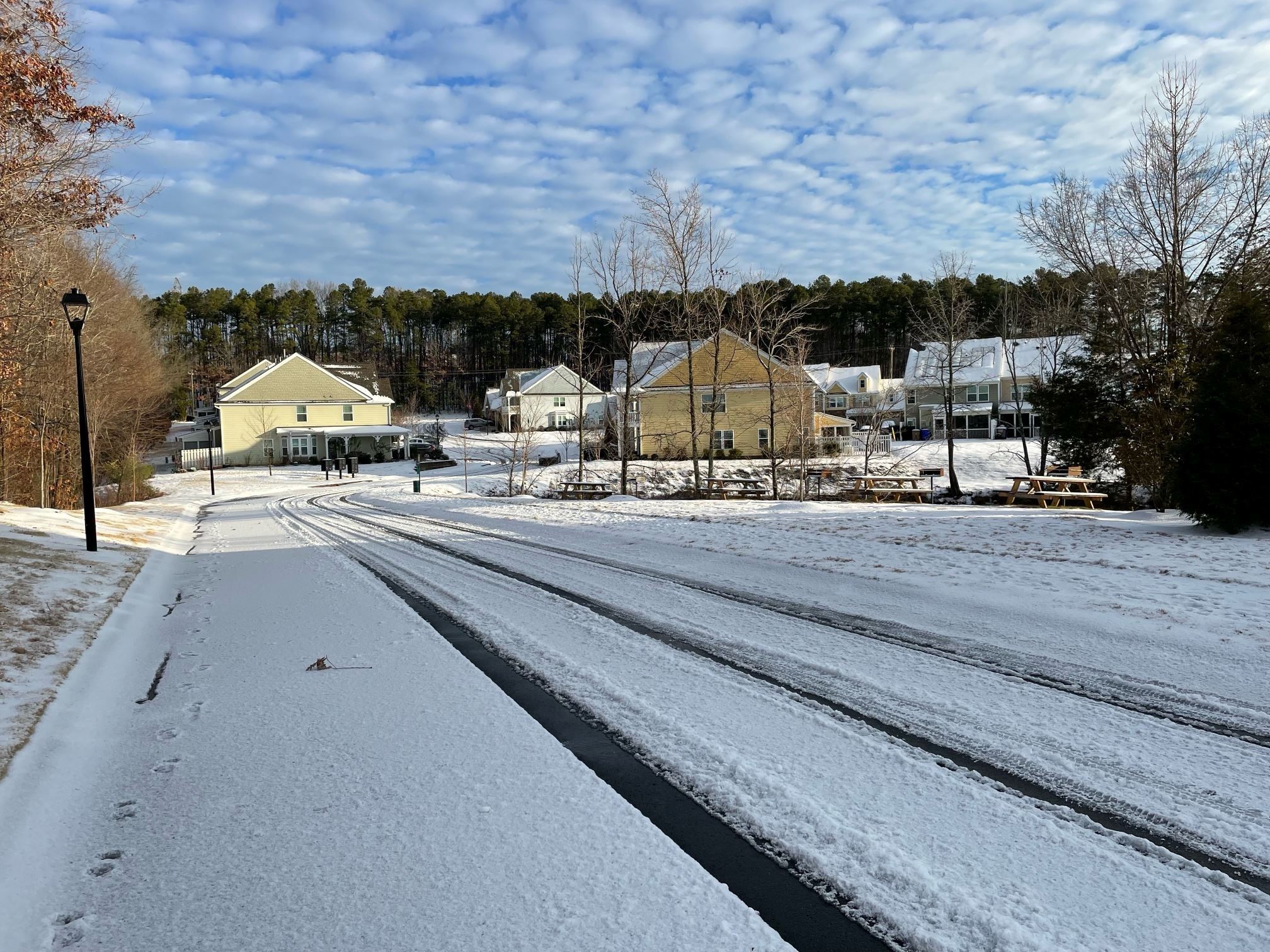 Photo of snow-covered road