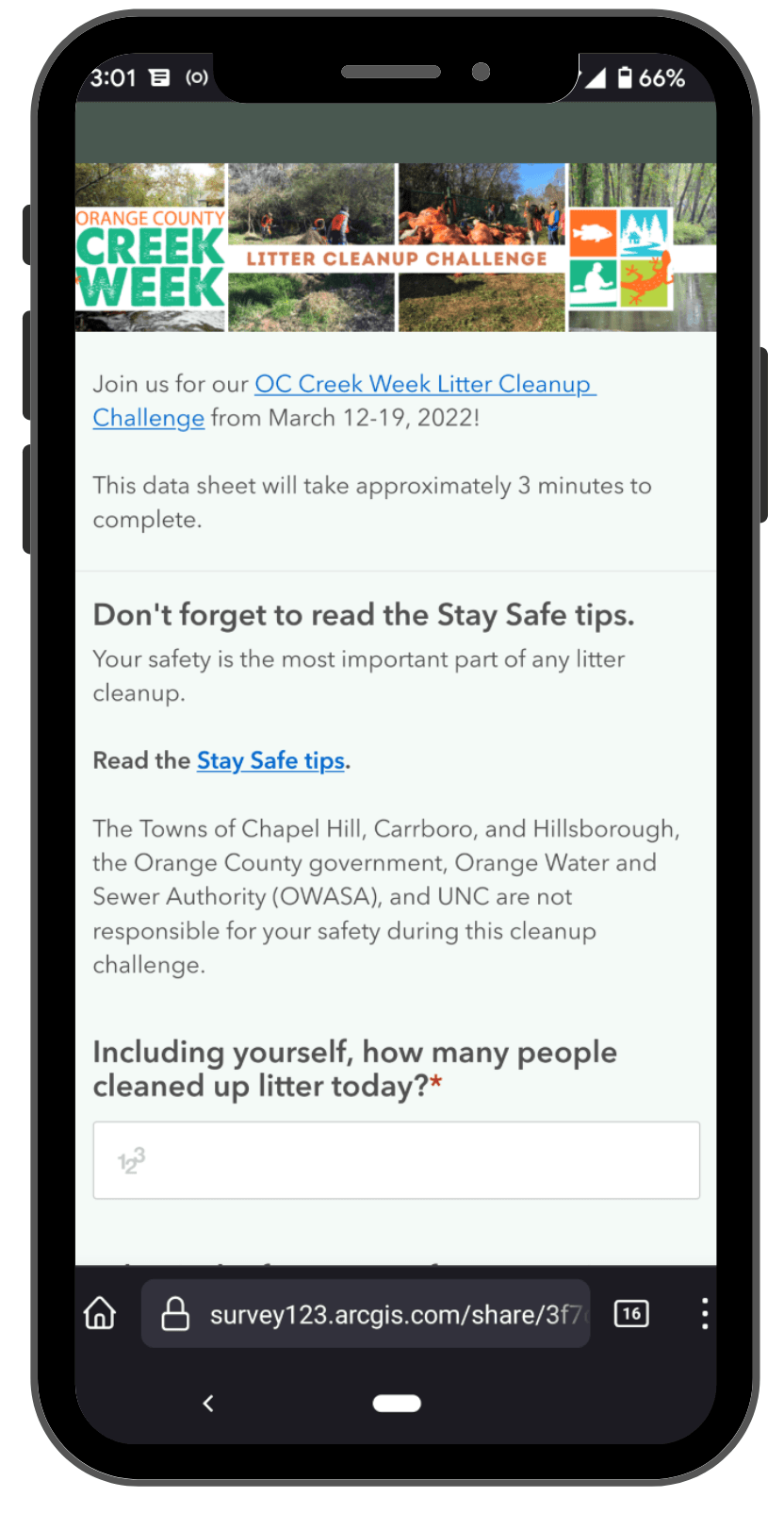 creek week clean up site photo