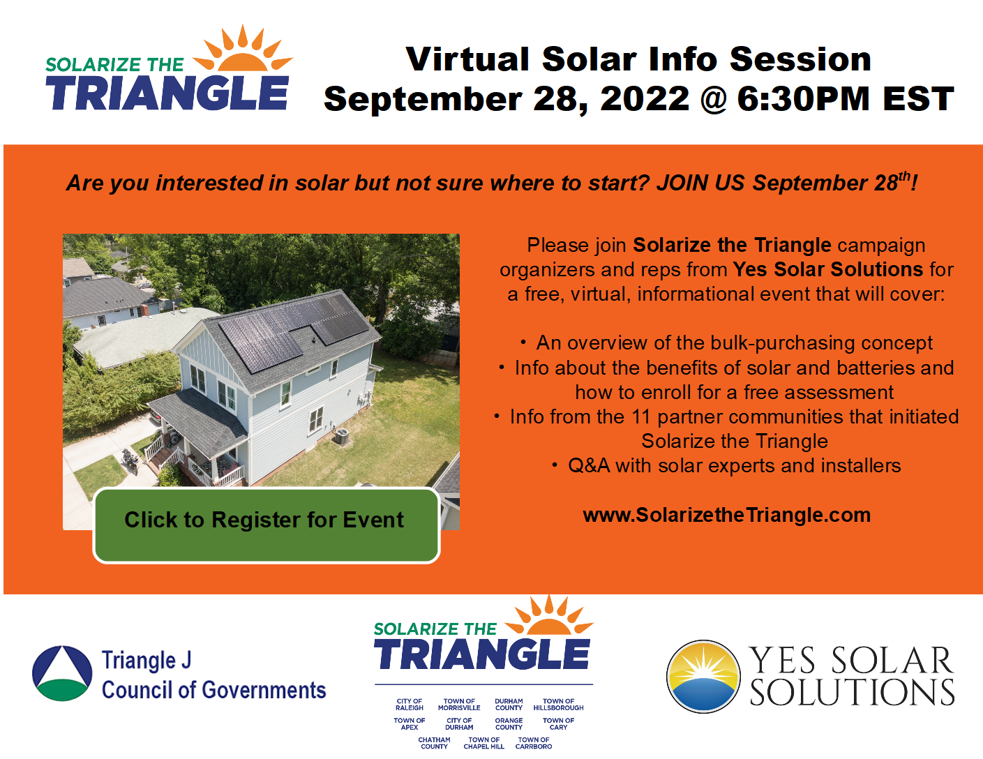 Solarize the Triangle Info Session graphic
