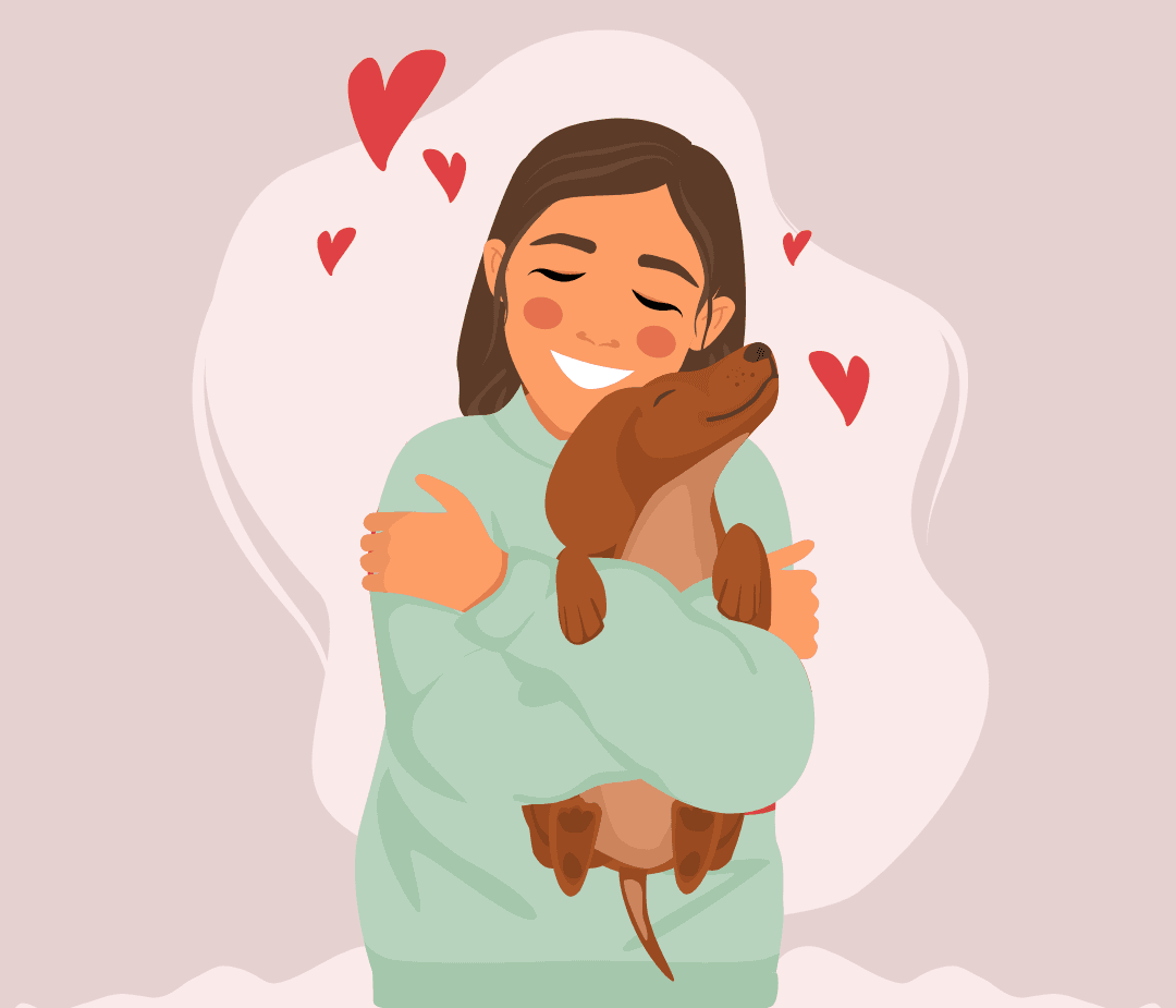 Person Hugging Pet