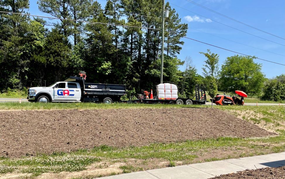 Photo of Trucks installing Lumos fiber