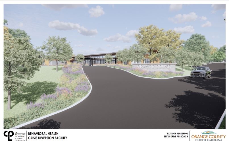 Rendering of entry drive approach view