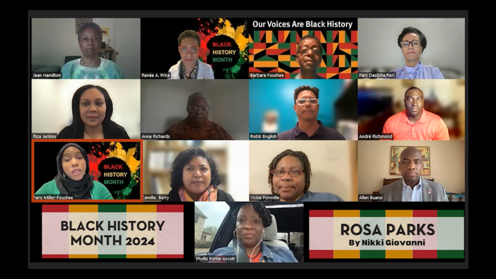 Montage of BIPOC officials in Black History Month reading