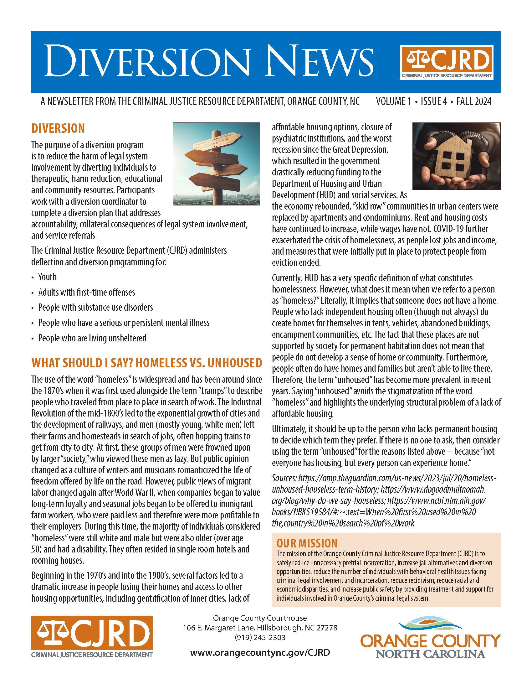 Diversion Newsletter Fall 2024 - Thumbnail