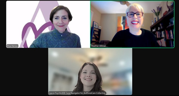 Aging Well Together host and guest(s) on a Zoom call