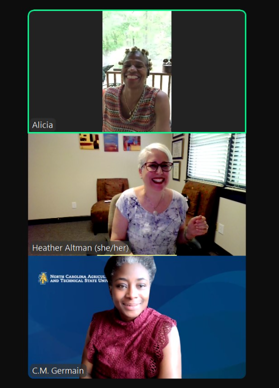 Aging Well Together host and guest(s) on a Zoom call