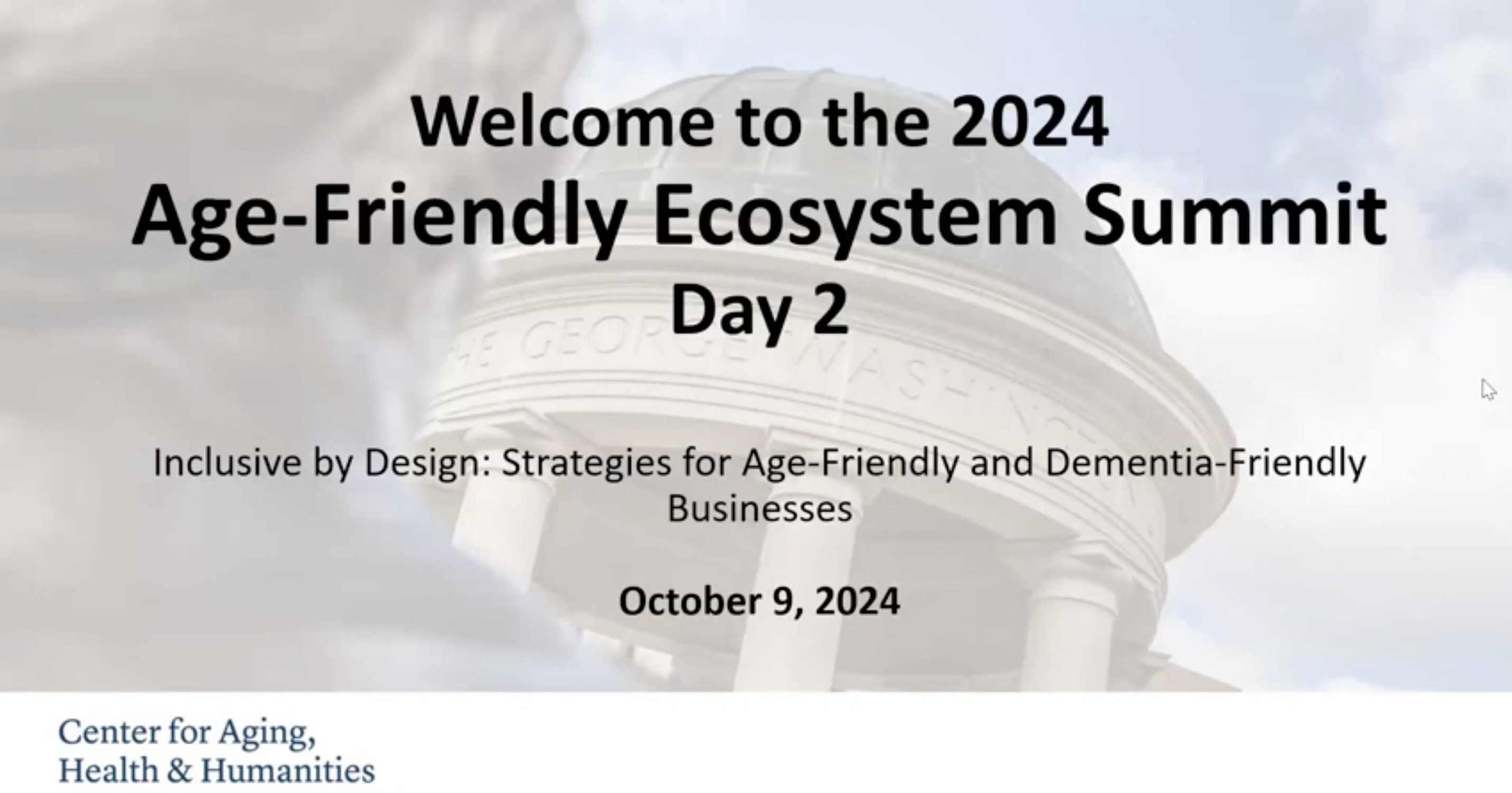 Age-Friendly Ecosystem Summit Video