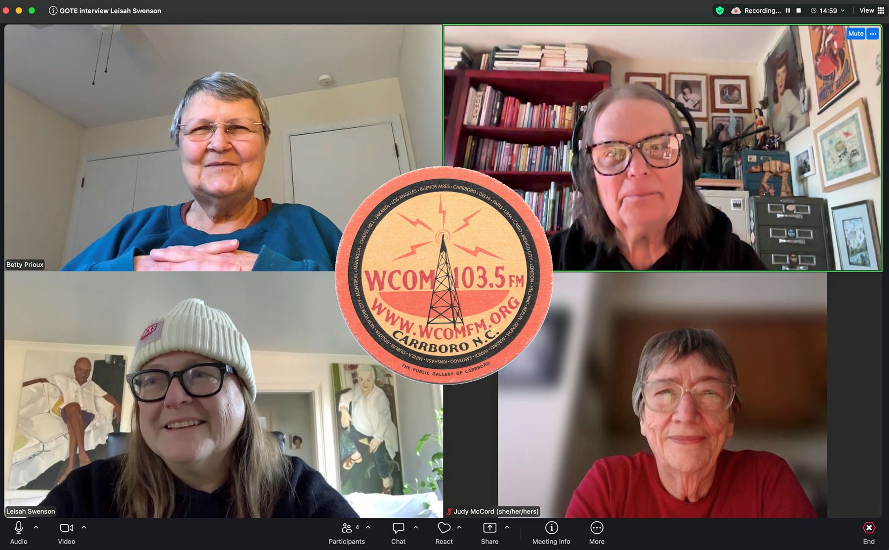 Out On The Edge host and guest(s) on a Zoom call