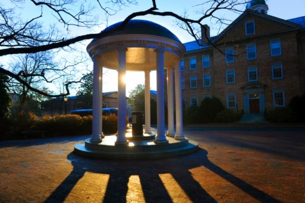 UNC Old Well at sunset