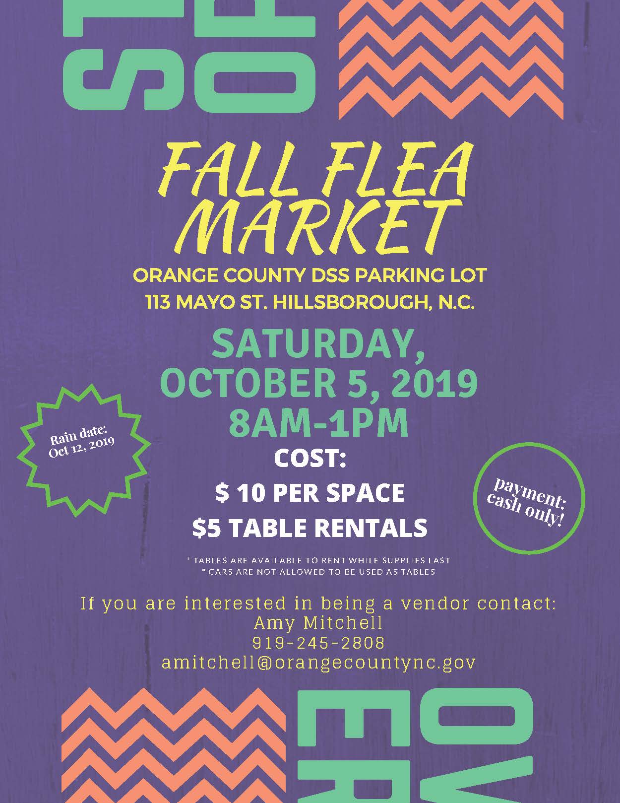 OCSSA Flea Market Fall 2019 Flyer