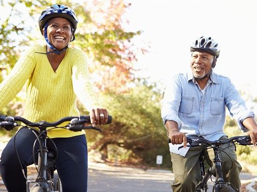 Photo of senior bikers