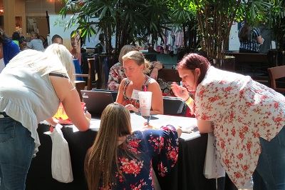 Photo of people filling out applications