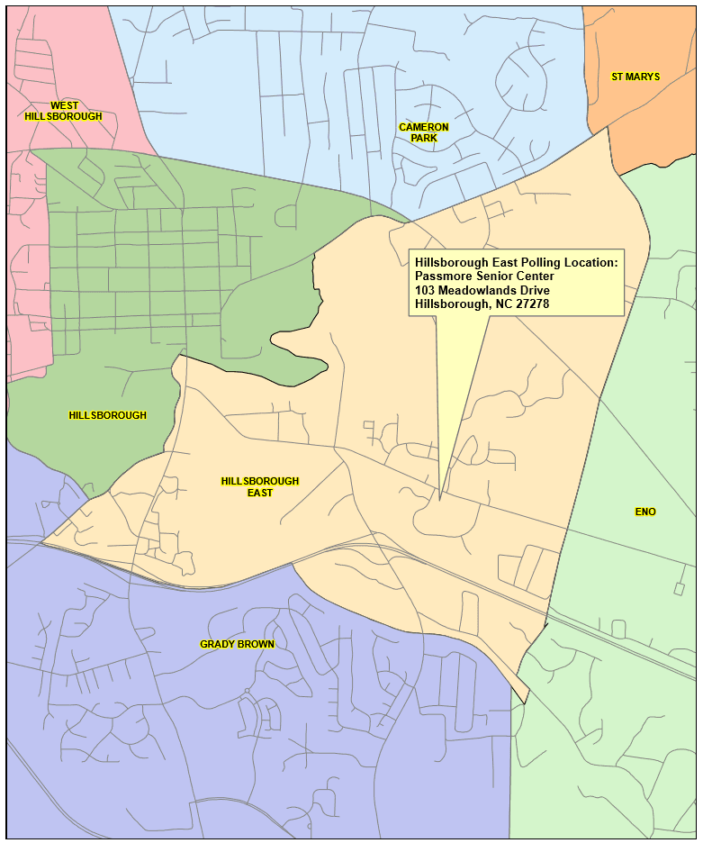 Map of Hillsborough East voting precinct