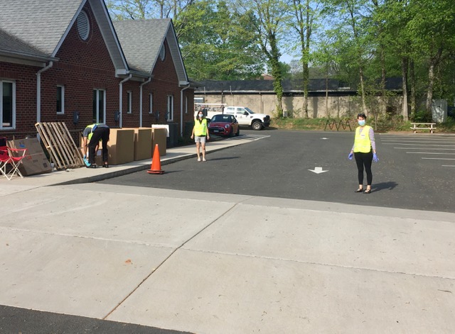hillsborough volunteers at Food Donation drop-off site