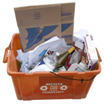 Orange Recycling Bin