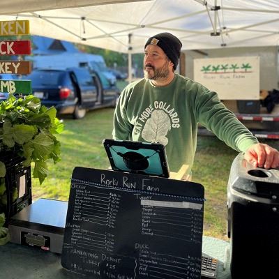 Owner of Rocky Run Farm at Farmer's Market
