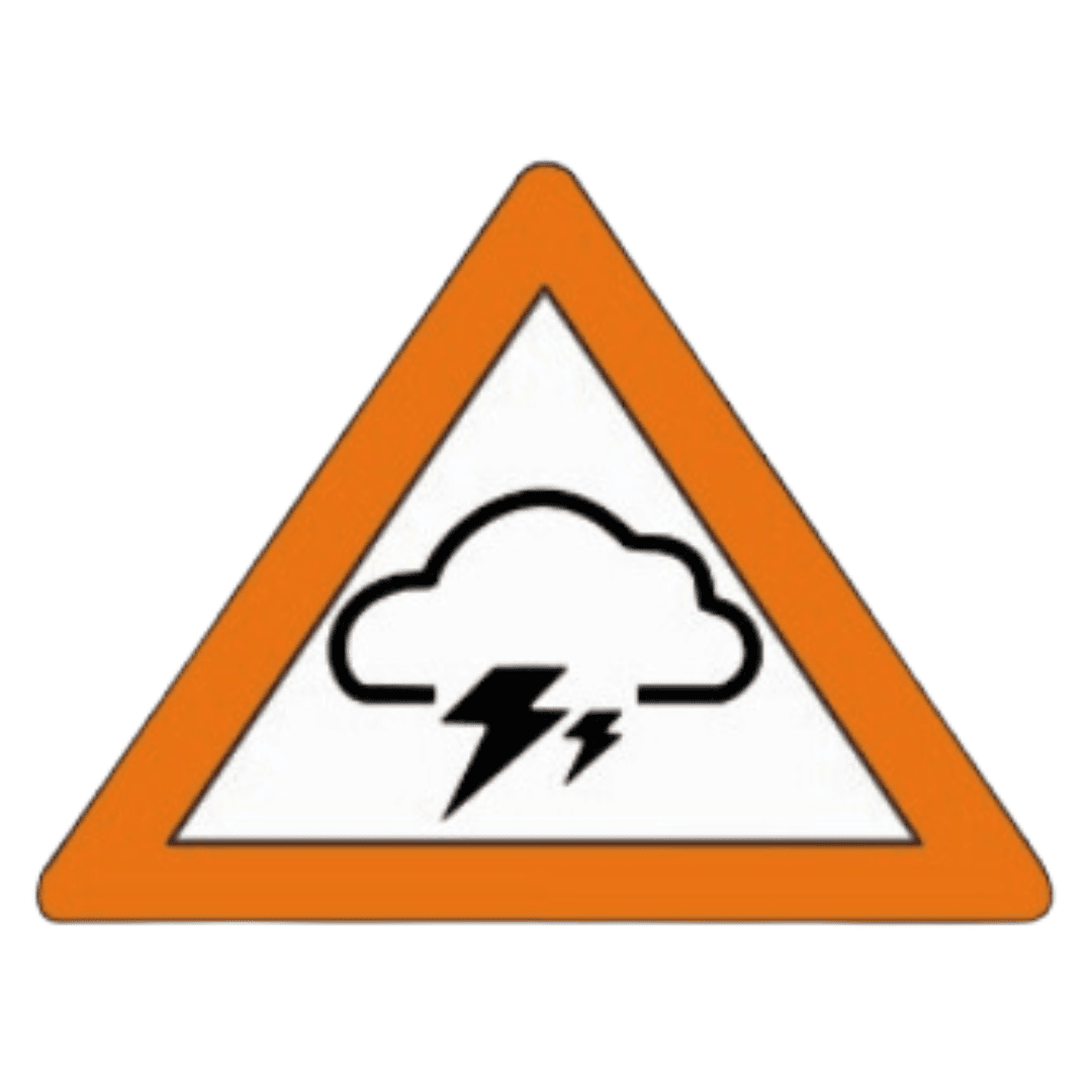 Orange Triangle with Storm in Center