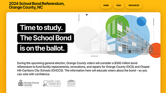 school bond website screenshot