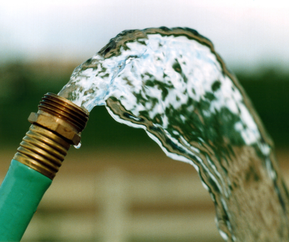 Water coming out of a hose