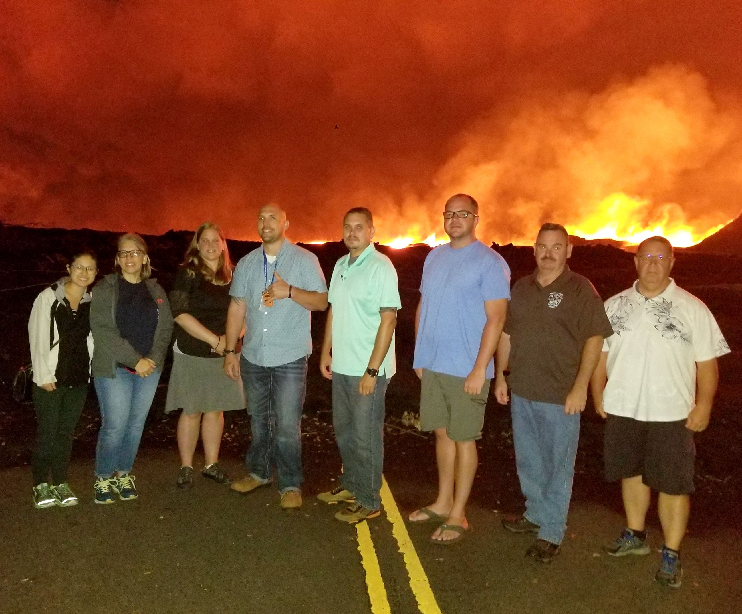 Kirby Saunders at site of eruption