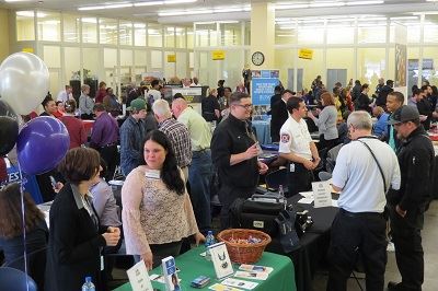 Crowd at job fair photo